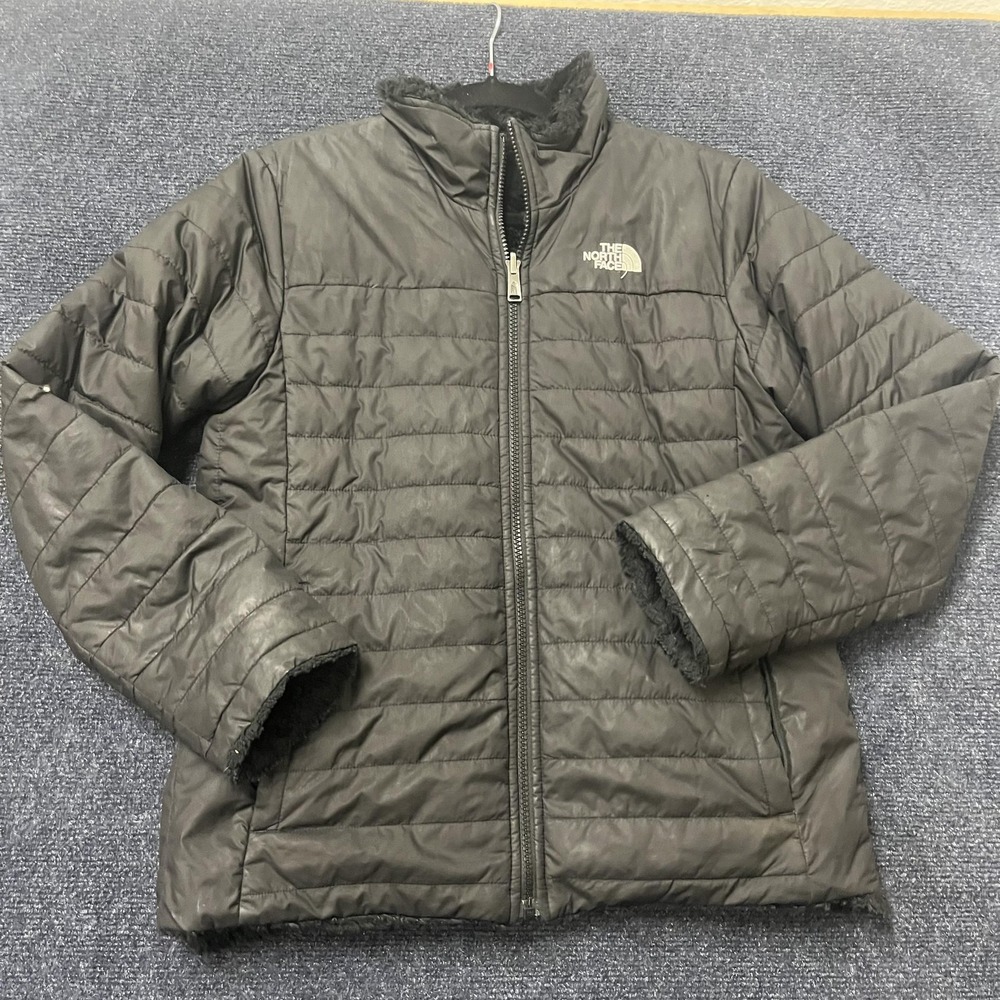 The North Face Jacket Womens Medium Black Quilted‎ Fleece Lined Full Zip Coat